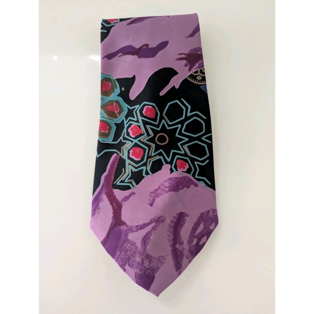 Mens Vintage Renoir Painting Floral Art Pattern Handmade Silk Neck Tie Geometric